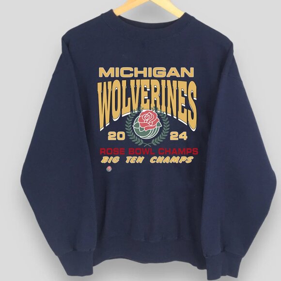 University Of Michigan Sweatshirt Michigan Wolverines 2024 Rose Bowl Shirts - Picture 2 of 2